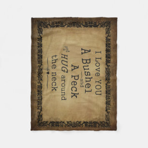 Cobertor De Velo "Eu te amo um alqueire e um peck" tosam a