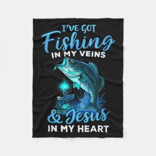 Cobertor De Velo Eu Tenho Pesca Nas Minhas Veias & Jesus No Meu Cor