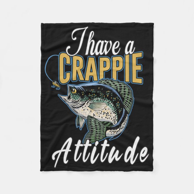 Cobertor De Velo Eu Tenho Uma Atitude De Pesca Crappie  (Frente)