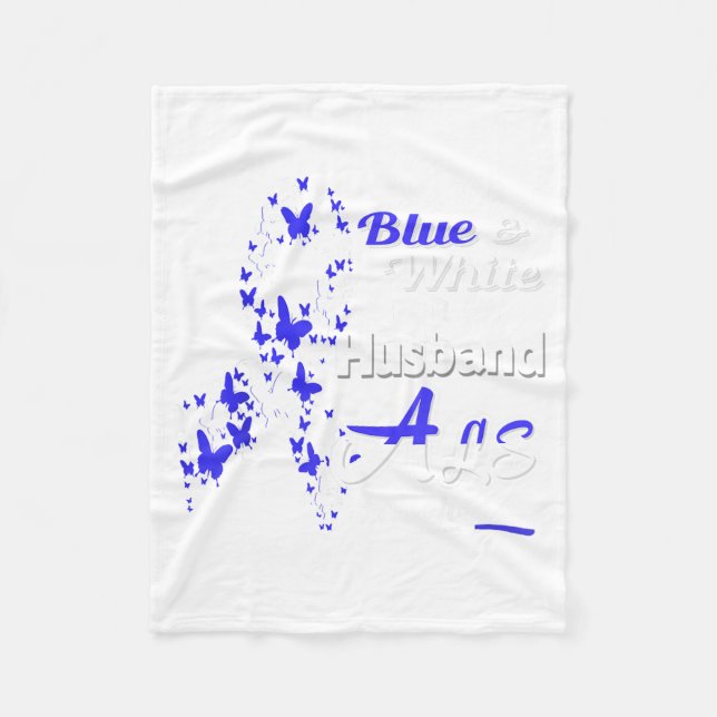 Cobertor De Velo Eu uso azul branco para o meu marido - conscientiz (Frente)