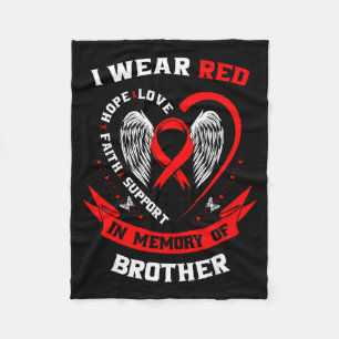 Cobertor De Velo Eu Uso Vermelho Em Memória Do Meu Irmão Doença Car