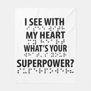 Cobertor De Velo Eu Vejo Com Meu Coração - Cegueira Braille