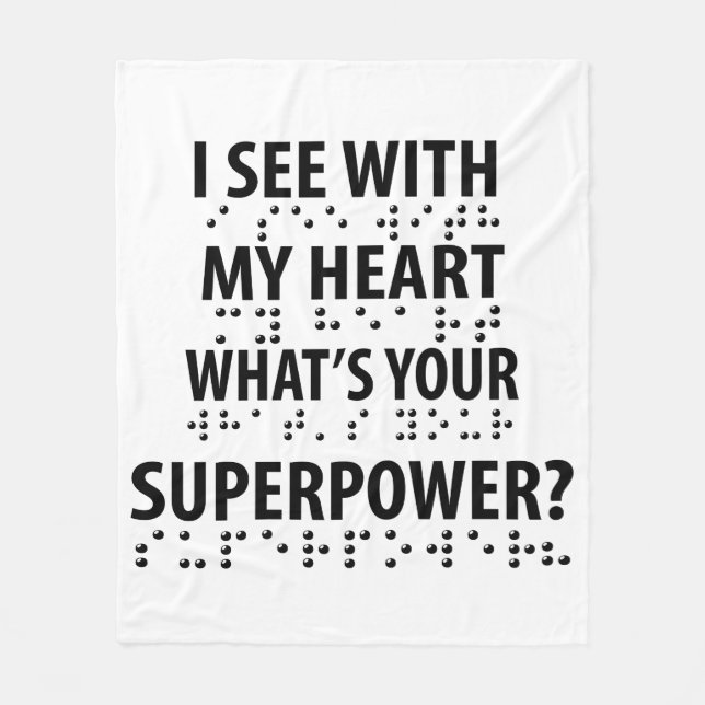 Cobertor De Velo Eu Vejo Com Meu Coração - Cegueira Braille (Frente)