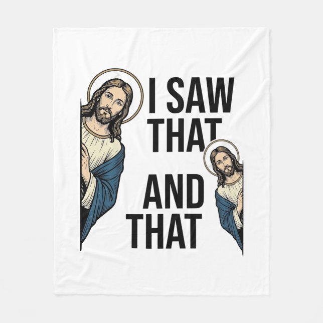 Cobertor De Velo Eu Vi Aquele Jesus Engraçado Espiando Design de Ca (Frente)