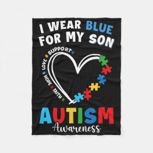 Cobertor De Velo Eu Visto Azul Para O Meu Filho Autismo Consciência