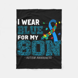 Cobertor De Velo Eu Visto Azul Para O Meu Filho Autismo Consciência