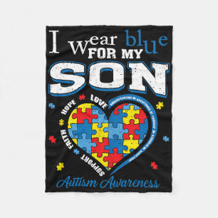 Cobertor De Velo Eu Visto Azul Para O Meu Filho Autismo Consciência