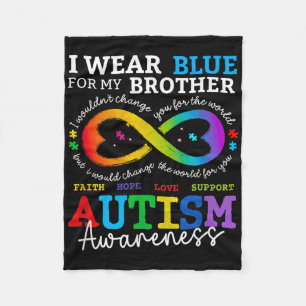 Cobertor De Velo Eu Visto Blues Para Meu Irmão Autismo Consciência