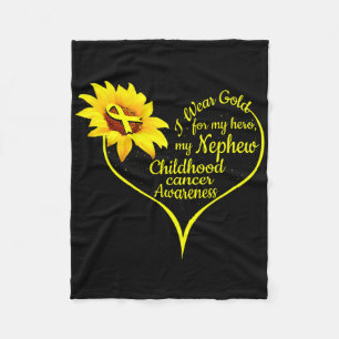 Cobertor De Velo Eu Visto Dourado para o Cancer de infância do meu 