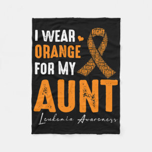 Cobertor De Velo Eu Visto Laranja Para Minha Tia Leucemia Cancer Co