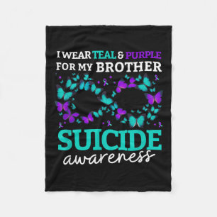 Cobertor De Velo Eu Visto Roxo E Teal Para O Meu Irmão Suicídio Ant