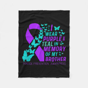 Cobertor De Velo Eu Visto Roxo E Teal Para O Meu Irmão Suicídio Ant