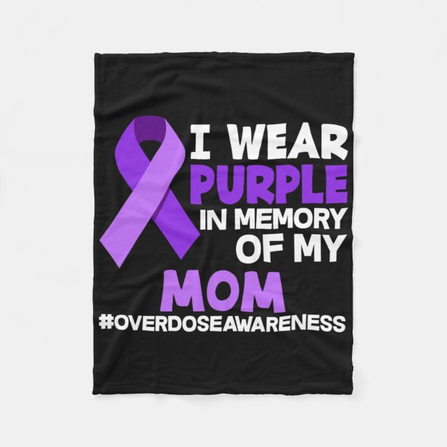 Cobertor De Velo Eu Visto Roxo Em Memória Da Minha Mãe Sobredosagem (Frente)