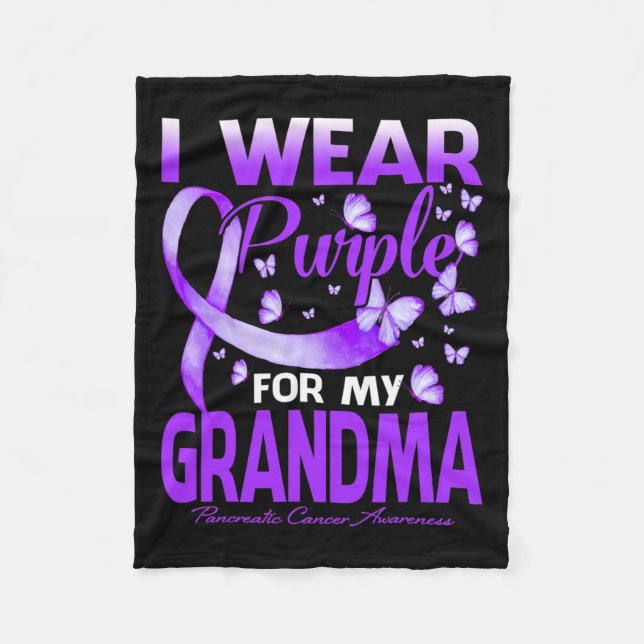 Cobertor De Velo Eu Visto Roxo Para Minha Avó Câncer de pâncreas Aw (Frente)