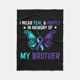 Cobertor De Velo Eu Visto Roxo Teal Em Memória Do Meu Irmão Suicídi