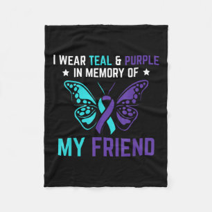 Cobertor De Velo Eu Visto Roxo Teal Em Memória Do Meu Suicídio Amig