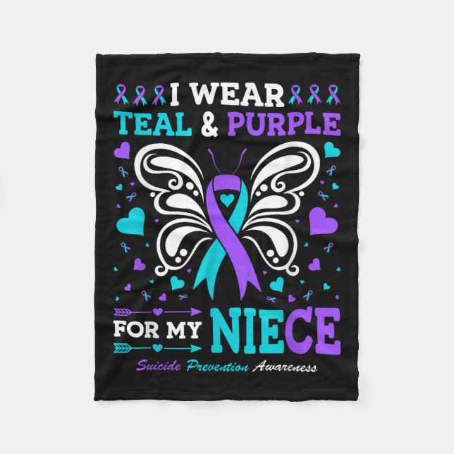 Cobertor De Velo Eu Visto Teal &amp; Purple Para A Minha sobrinha (Frente)