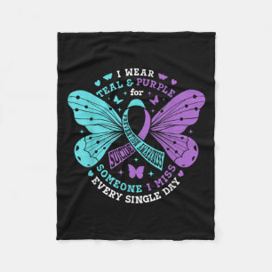 Cobertor De Velo Eu Visto Teal &amp; Roxo Para A Prevenção Do Suicí
