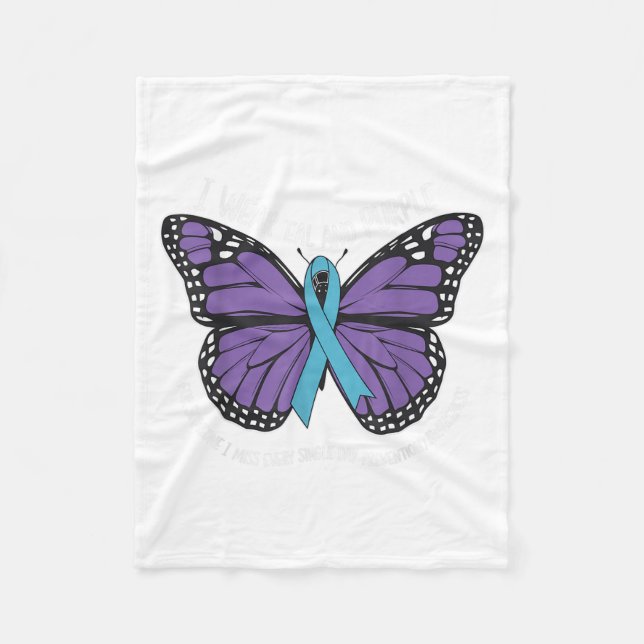 Cobertor De Velo Eu Visto Teal E Puro Suicídio Sensibilização Menta (Frente)