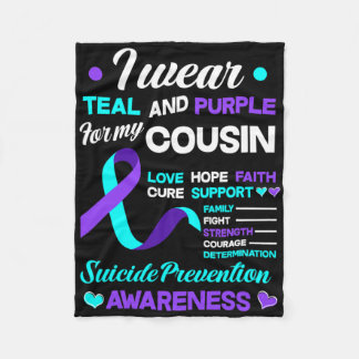 Cobertor De Velo Eu Visto Teal E Roxo Para A Minha Peste De Suicídi