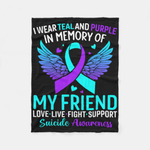 Cobertor De Velo Eu Visto Teal E Roxo Para Minha Amiga Preve Suicíd