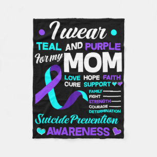 Cobertor De Velo Eu Visto Teal E Roxo Para Minha Mãe, Suicídio Prev