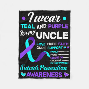 Cobertor De Velo Eu Visto Teal E Roxo Para O Meu Tio Suicídio Preve