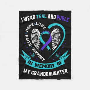 Cobertor De Velo Eu Visto Teal E Roxo Para O Suicídio Da Neta A