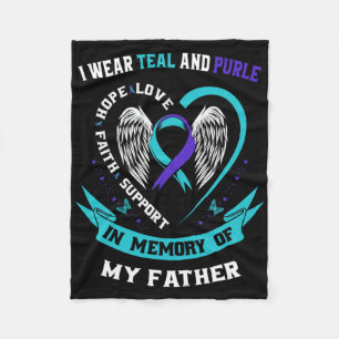 Cobertor De Velo Eu Visto Teal E Roxo Pelo Meu Pai Pai Suicídio A