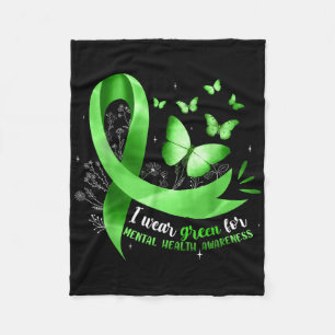 Cobertor De Velo Eu Visto Verde Para A Consciência Mental Da Saúde