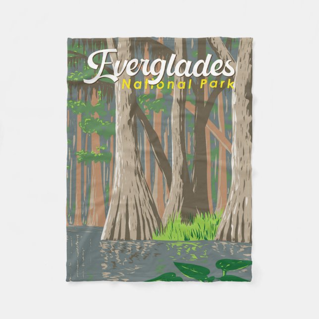 Cobertor De Velo Everglades National Park Illustration Viagem Art (Frente)