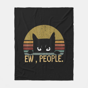 Cobertor De Velo Ew, Pessoas Black Cat Vintage Retro - Gato Engraça