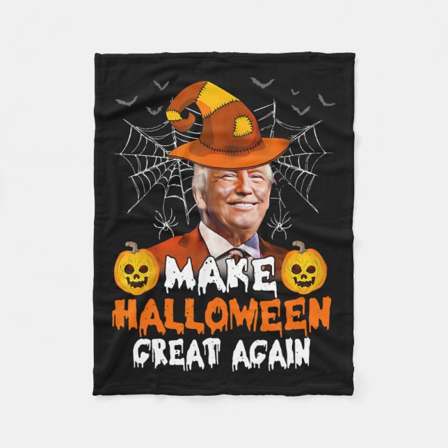 Cobertor De Velo Excelente De Halloween Novamente Engraçado Trump J (Frente)