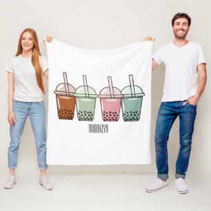 Cobertor De Velo Exemplo de desenho animado do chá de bolhas