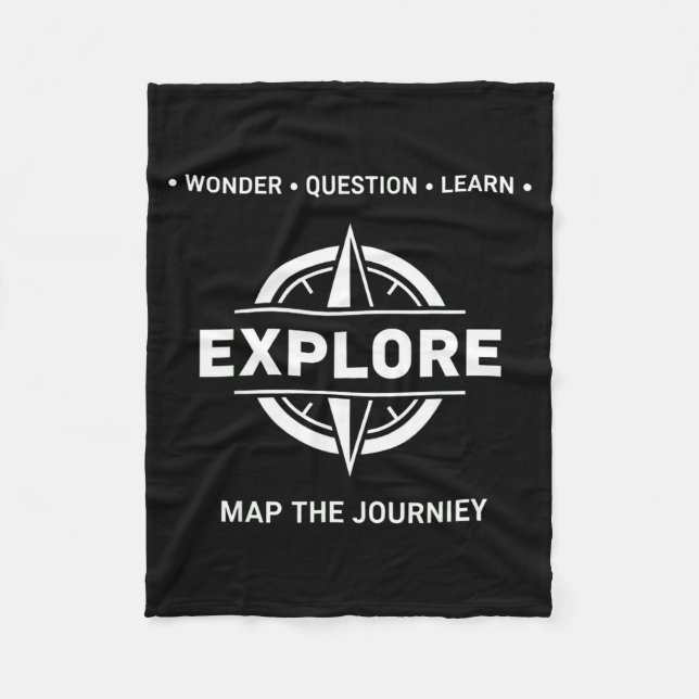 Cobertor De Velo Explore Wonder Question Learn Map The Journey  (Frente)