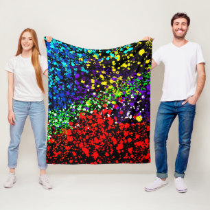 Cobertor De Velo Explosão de Cor Pontos de Pintura Coloridos Modern