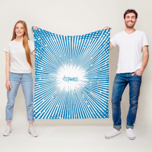 Cobertor De Velo Explosão de Pop de estilo cômico - Azul e Branco