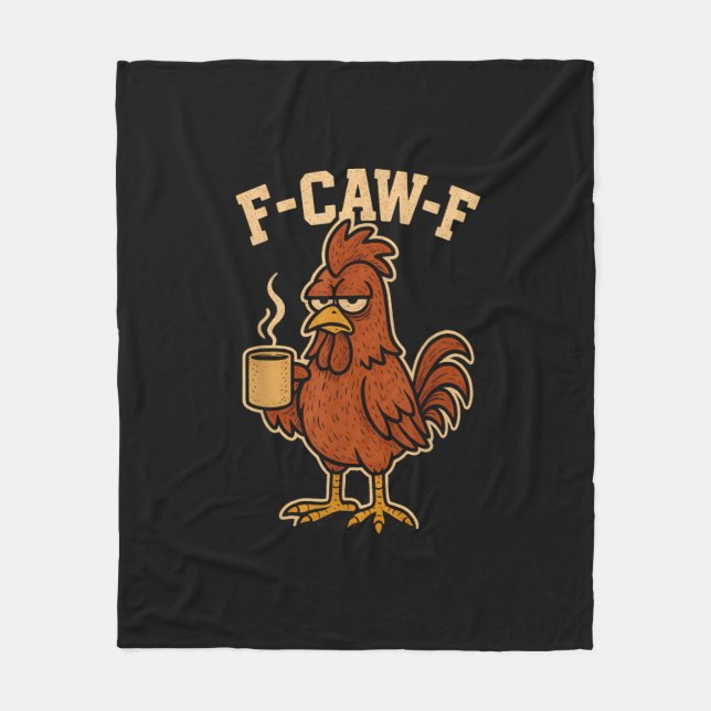 Cobertor De Velo F-Caw-F Café Galo Frango Ave Engraçada (Frente)