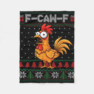 Cobertor De Velo F-caw-f Citação engraçada de humor de frango Natal
