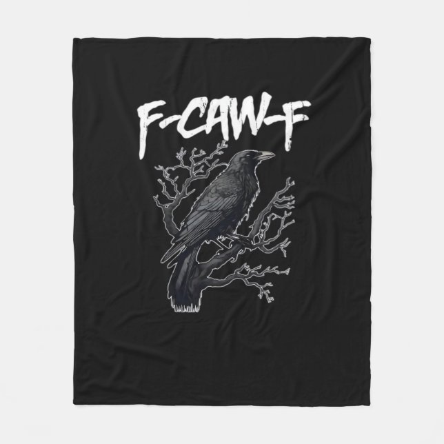 Cobertor De Velo F-Caw-F Corvo Engraçado Minimal Limpo (Frente)