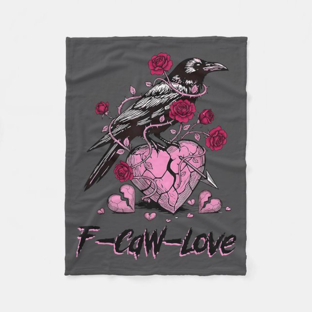 Cobertor De Velo F Caw F Crow Anti Valentine's Day Dark Gothic Brok (Frente)