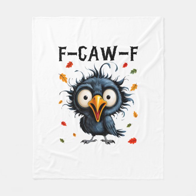 Cobertor De Velo F-Caw-F Crow Pun Funny Bird Cawing Grunge Hallowee (Frente)