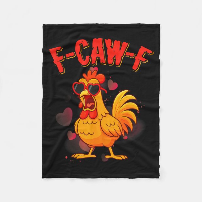 Cobertor De Velo F-caw-f Humor de Frango Engraçado Citação Valentin (Frente)
