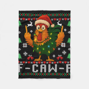 Cobertor De Velo F-caw-f Humor de Galinha Engraçado Galo Natal Feio