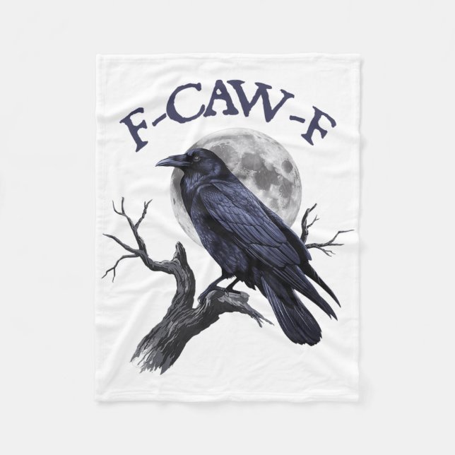 Cobertor De Velo F-caw-f Pássaro Negro Engraçado (Frente)
