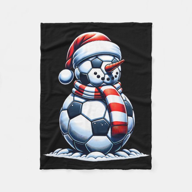 Cobertor De Velo Fã de futebol de Natal Funny Snowman Papai Noel  (Frente)