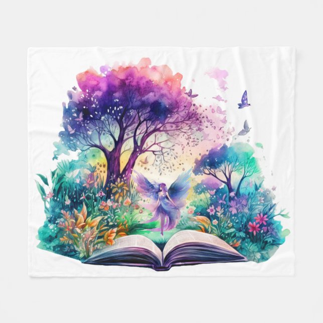 Cobertor De Velo Fã de Livros de Fantasia Fada (Frente (Horizontal))