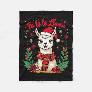 Cobertor De Velo Fa La Llama Funny Llama Christmas Alpaca Animal