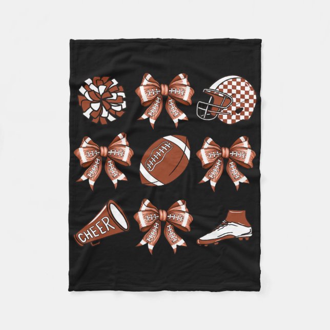 Cobertor De Velo Fã Mãe de Gameday de Futebol e Cheerleading de Sáb (Frente)