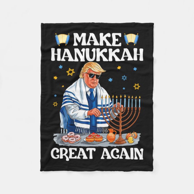 Cobertor De Velo Faça o Excelente de Hanukkah de novo Trump judeu U (Frente)